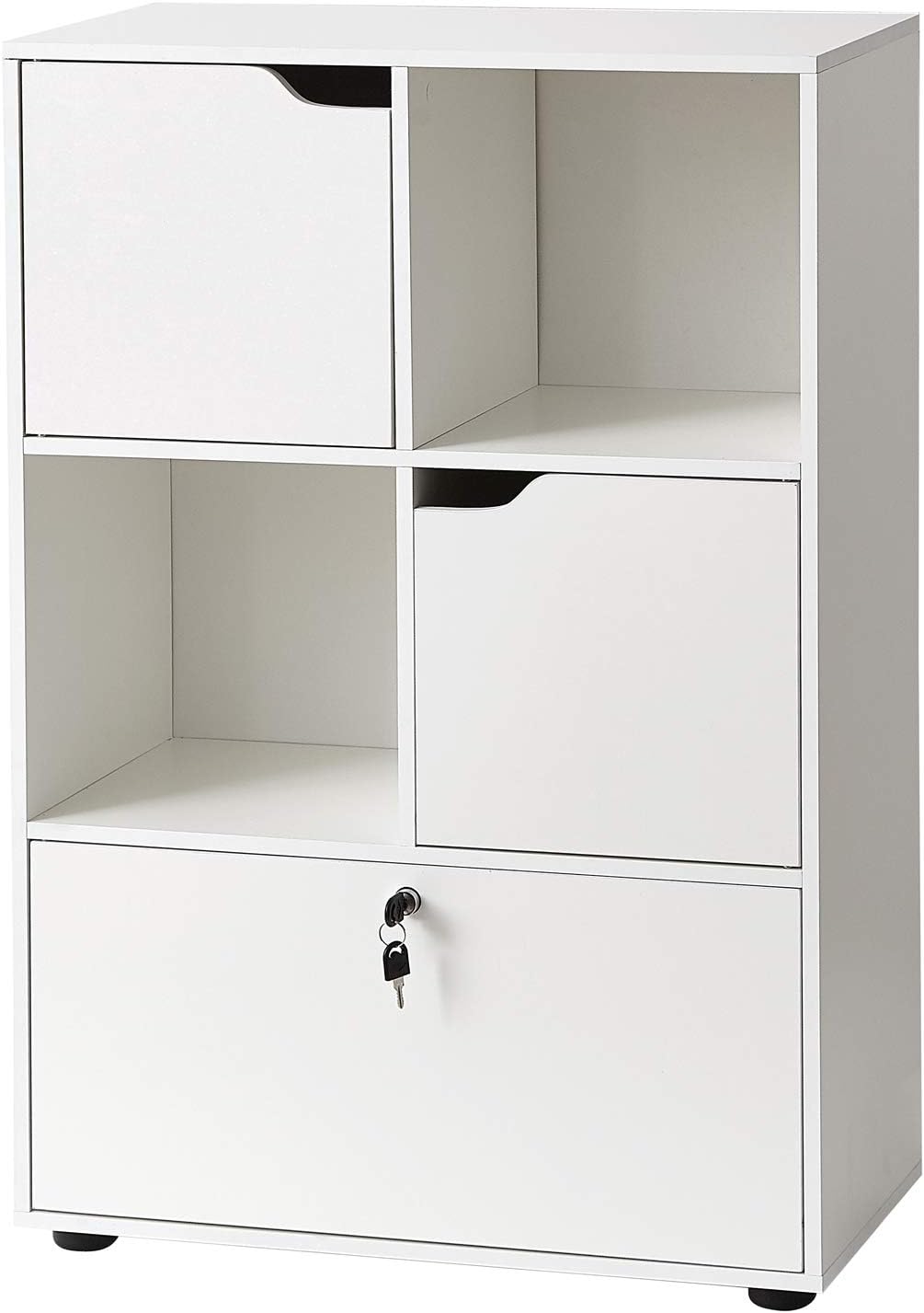 Locking Safe Bookshelf - White