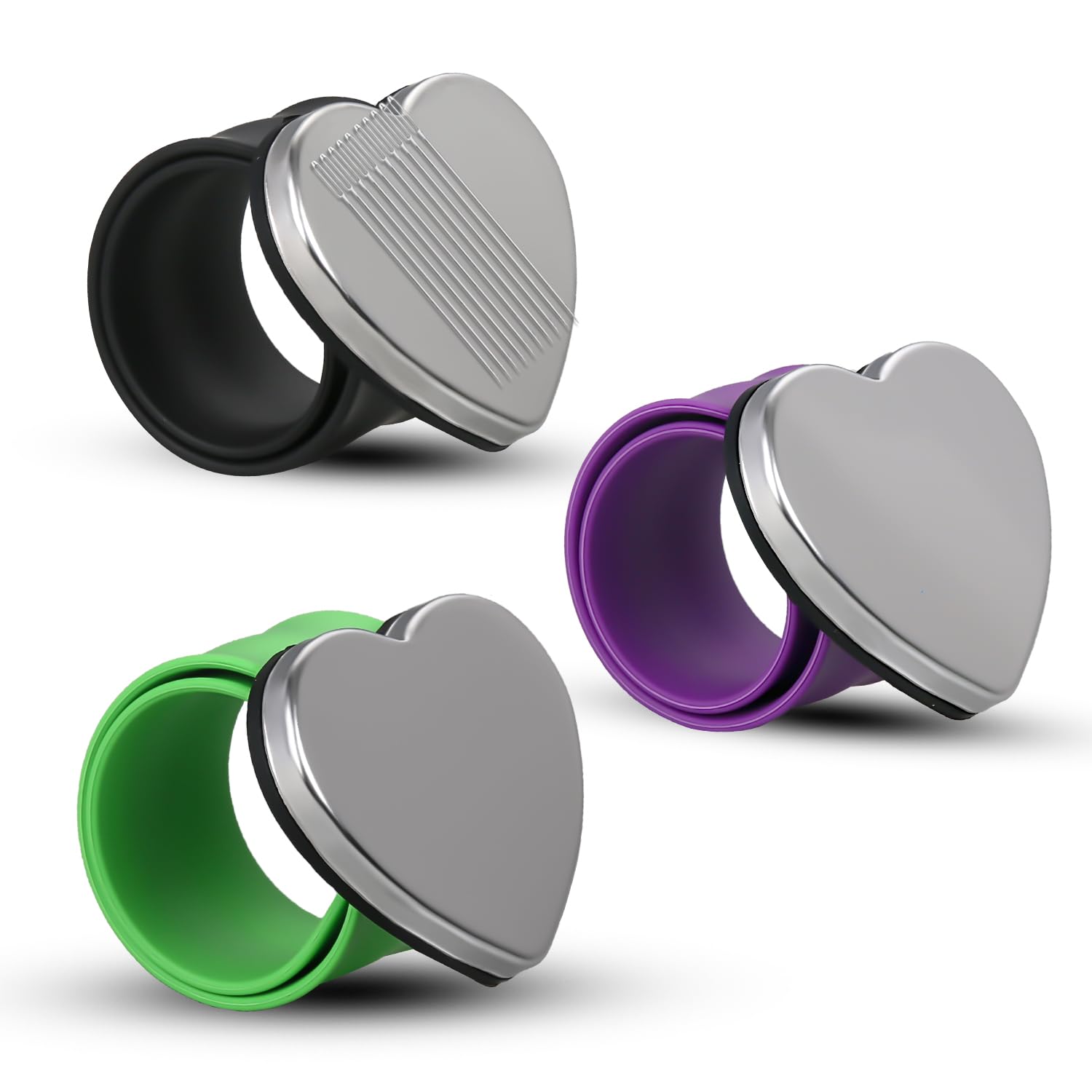 Bracelet magnétique silicone pour épingles de coiffeur et pinces à cheveux en forme de cœur