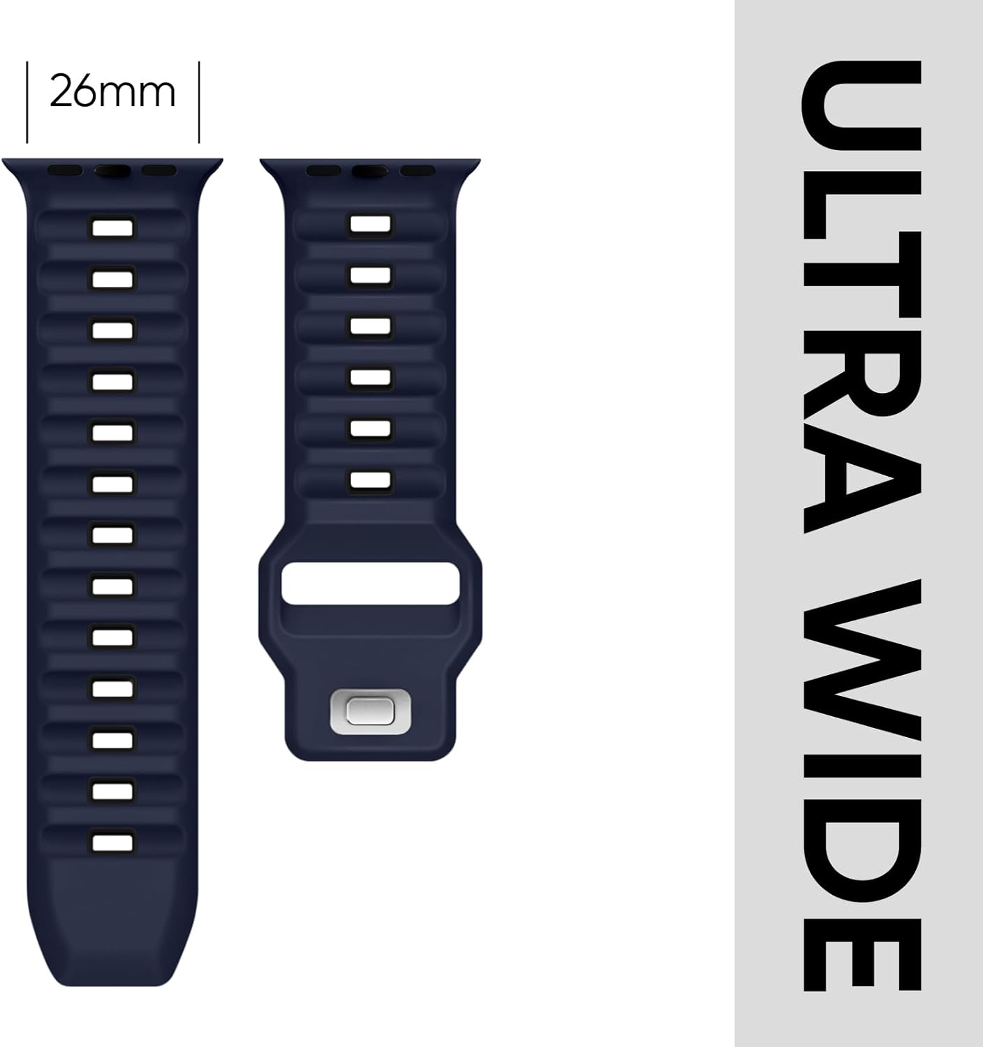 Sport Bands 6-Pack Compatible with Apple Watch Ultra 3/2 Band 49mm 46mm 45mm 44mm 42mm, Wide Soft Silicone Wristbands Waterproof Strap Men for iWatch Series 11 10 9 8 7 6 5 4 3 SE Ultra - Image 2