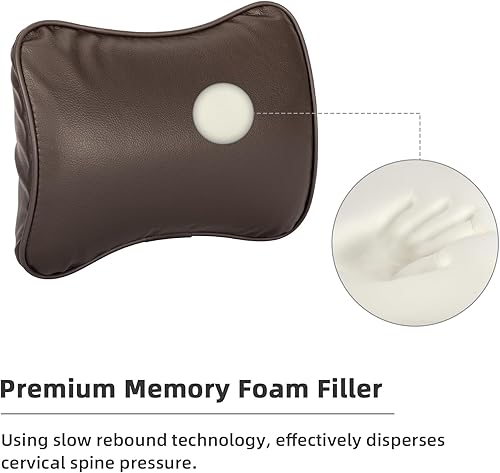 Miniatura 4 de Paquete de 2 almohadas para el cuello del automóvil, almohada para reposacabezas de automóvil, almohada de espuma viscoelástica para aliviar el
