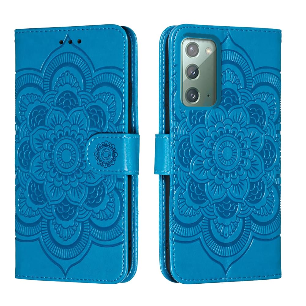 shingtomua for Samsung Galaxy Note20 5G Case Wallet with Card Holder Kickstand Magnetic Soft Leather Flip Fold Case for Samsung Note 20 Cover (Blue)