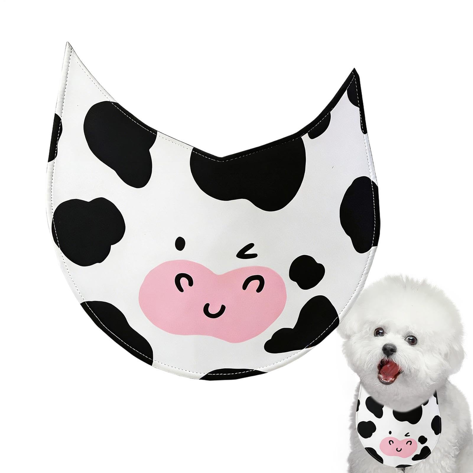 Dog Bandana - L, XL, XXL Pet Bib, Pet Bandanas for Dogs, Adjustable Waterproof Drool Towel with Cow Pattern | Drool Towel for Christmas Everyday Wear Holiday Dressing Easter Halloween Costume Parties