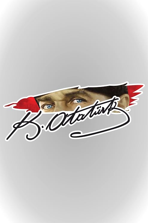 Gazi Mustafa Kemal Atatürk İmza Türk Bayrağı Sticker 20 x 8,5 cm