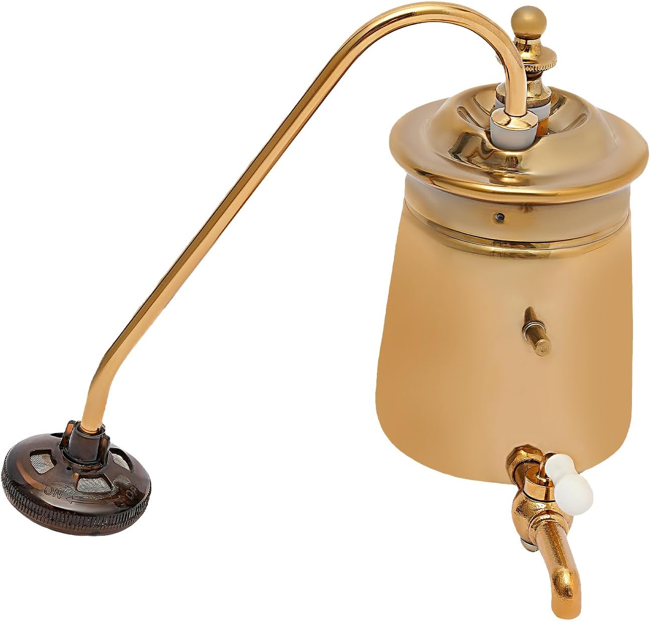 Siphon Coffee Maker, 400ml/13.53oz Borosilicate Glass Vacuum Coffee Maker, Retro Manual Coffee Machine Brewing Equipment for Home, Personal Kitchen, Beverage Store (Gold)