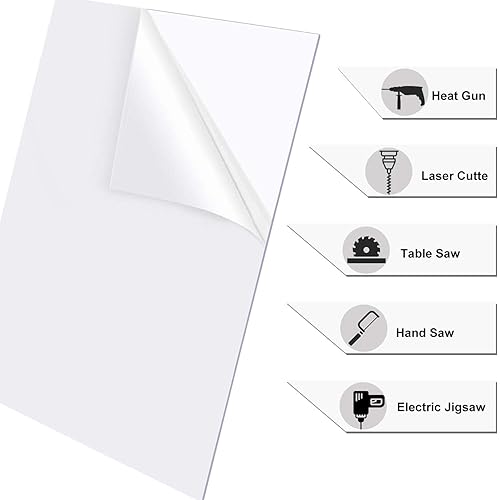 Miniatura 3 de YSTIME Hoja acrílica transparente de 8 x 12 pulgadas hoja de plástico de plexiglás para manualidades tablero acrílico transparente con papel