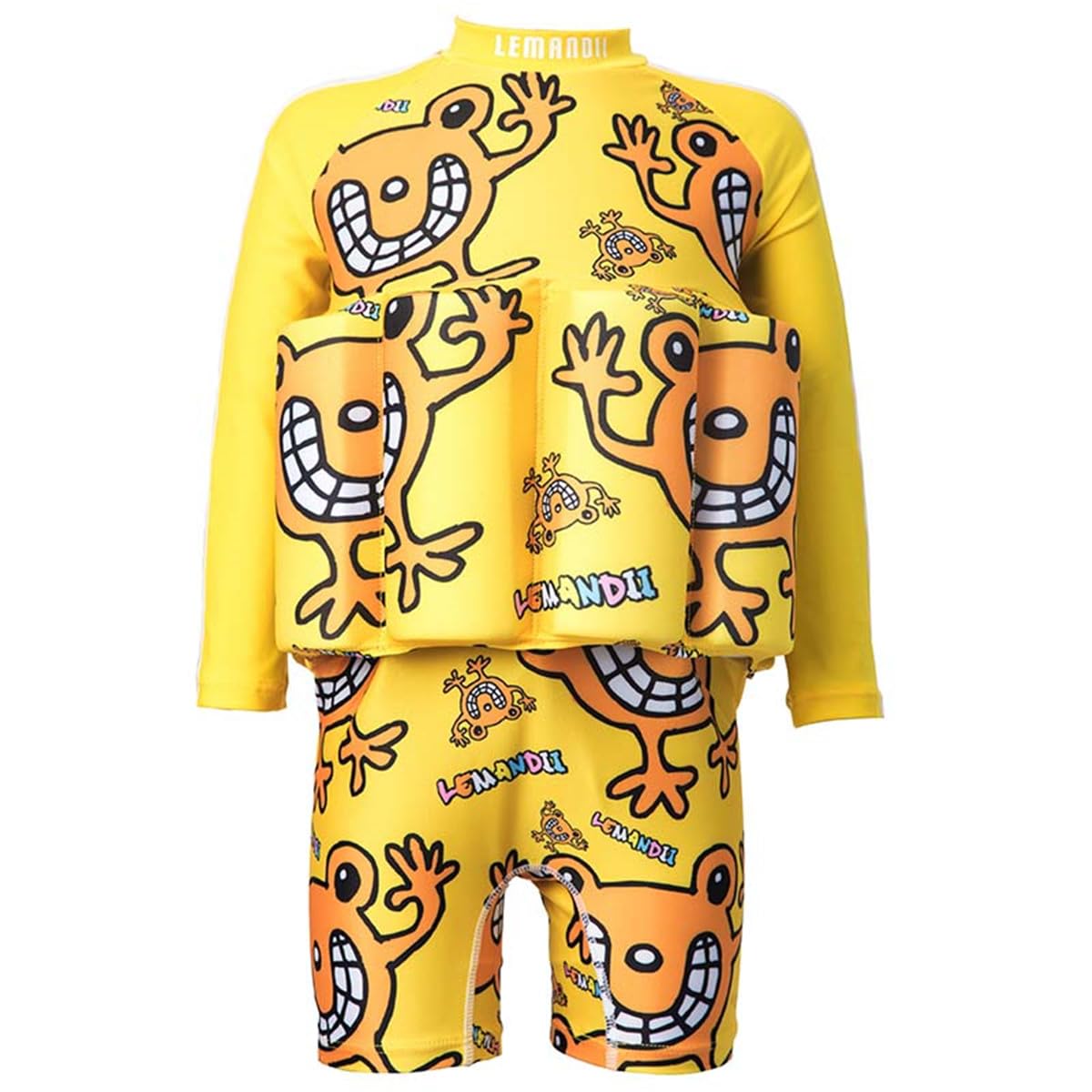 Toddler Kids One-Piece Float Swimsuit with Adjustable Buoyancy UPF 50+ Sun Protection for Beach Pool Boys Girls