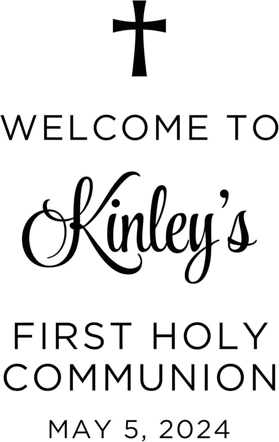 Custom Welcome to First Holy Communion Vinyl Decal for Sign, Communion Reception Decorations, 1st Communion Decor, Several Sizes & Colors, Decal ONLY
