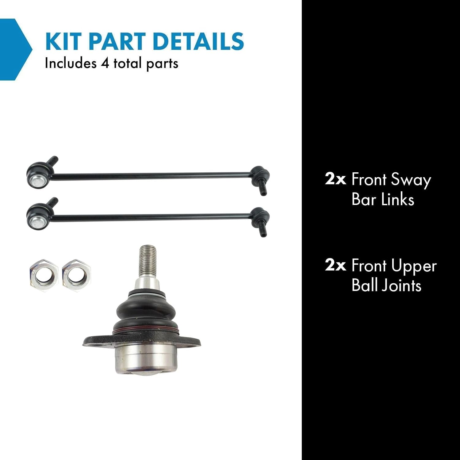 TRQ Front Suspension Kit Ball Joint Sway Bar Stabilizer Link Compatible with 2003-2012 Land Rover Range Rover