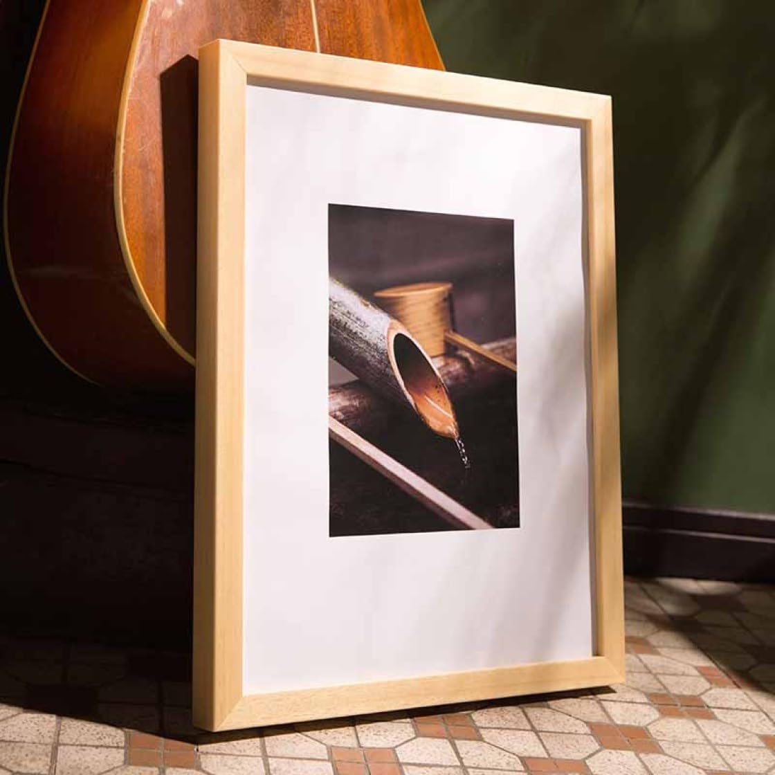 [ＶＡＮＤＲＯＵＰ] 壁掛け フォトフレーム 35.3*45.6cm 写真立て はがきフォトフレーム かわいい 写真たて 壁 木目調