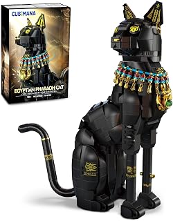 Egyptian Pharaoh Cat Building Set - Animal Black Cat Building Blocks Toy for Adults DIY Crafts Project Egyptian Cat Model for Home Office Decor, Valentines Gift for Adults Women 10+ (1274PCS)