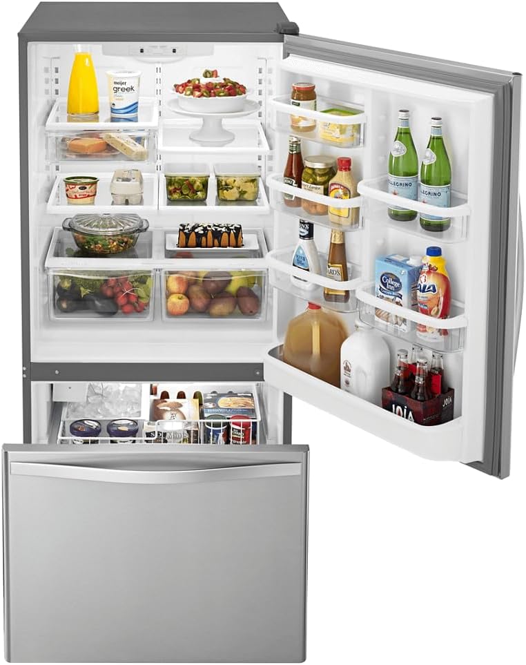 Whirlpool WRB329DMBM 18.5 Cu. Ft. Stainless Steel Bottom Freezer Refrigerator