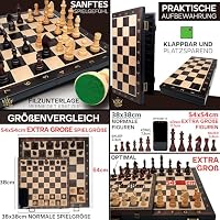 APEQi® Luxus Schach - extra großes Schachspiel Holz HOCHWERTIG [ 54x54cm ] – Ansicht 6