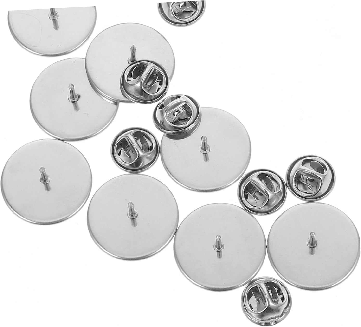 TEHAUX 50pcs Stainless Steel Locking Pin Backs for Brooches Clutch Pin Backs Replacement for Crafts Lightweight Design for Badges Jewelry Making