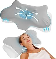 Vista 8 de 2 almohadas cervicales para aliviar el dolor de cuello, almohada cervical para dormir de lado, ergonómicas de espuma viscoelástica, almohadas