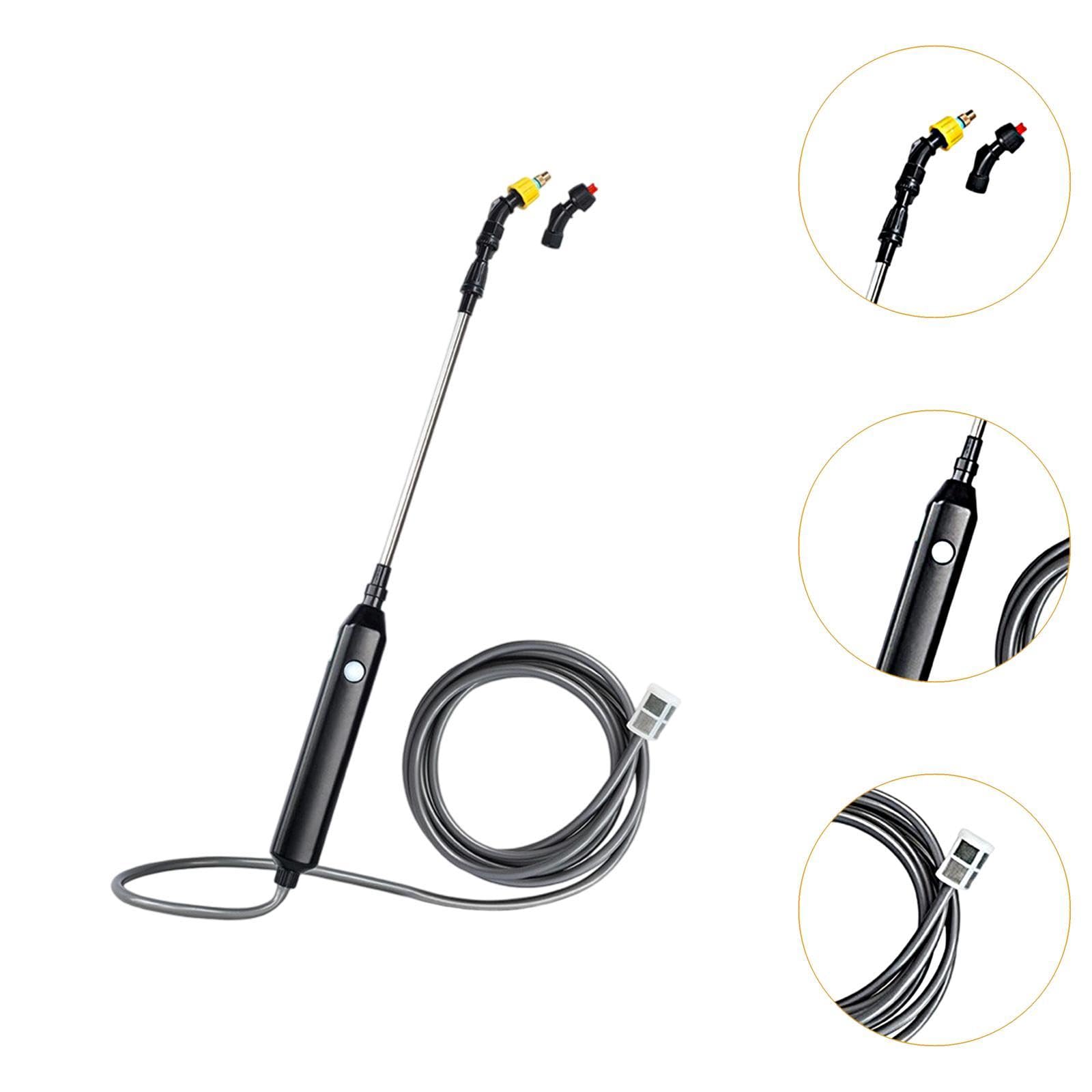 Sprayer Elettrico Dispositivo Spray Regolabile Portatile Tubo Estensibile Ugello Telescopico Ricaricabile Adatto per Irrigazione Giardino Pulizia Dome, con Tubo da 5 M