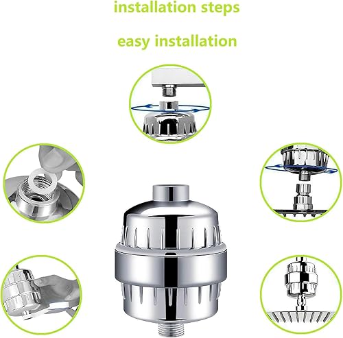 Miniatura 3 de Cartuchos de filtro de agua de ducha universales de 15 etapas para todos los sistemas de ducha similares, reduce los productos químicos y el cloro,