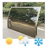QIANDA Vordach Haustür Überdachung, Gewölbt Türvordach Dachterrasse Pultvordach Regen-Schnee-Schutz, Aluminiumhalterung Zum Draußen Balkon, Anpassbar (Größe : 80x100cm/31.50x39.37in)