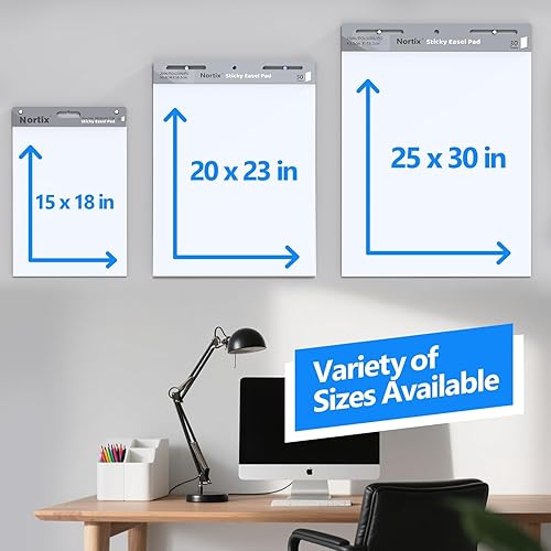 Miniatura 6 de Nortix Papel de carta, almohadillas adhesivas de caballete, papel de gráfico para profesores, súper adhesivo y resistente a las manchas, mini papel