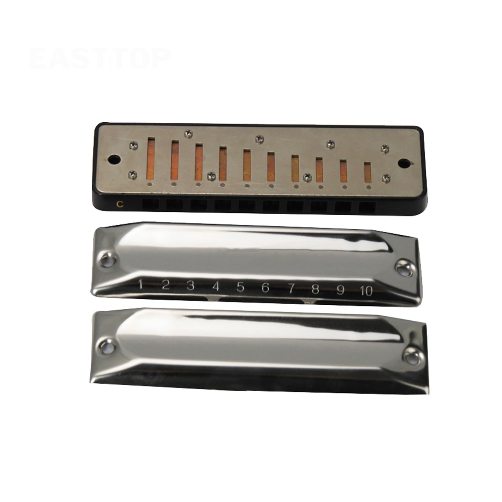 początkujących Harmonijka 10 Otworów Diatoniczna Harmonijka Grzebieniowa Instrumento Harmonijka C Klucz (Color : Ab Key)