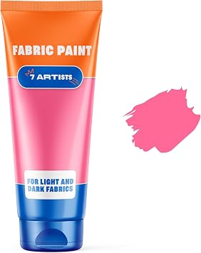 Pink Fabric Paint 2 fl. oz Tube Permanent Fabric Paint Pink for Clothes | Textile Clothing Paints for Cotton and Synthethic Fabrics, Furniture Upholstery, Shoes, Sneakers, T-Shirt, Tote Bags