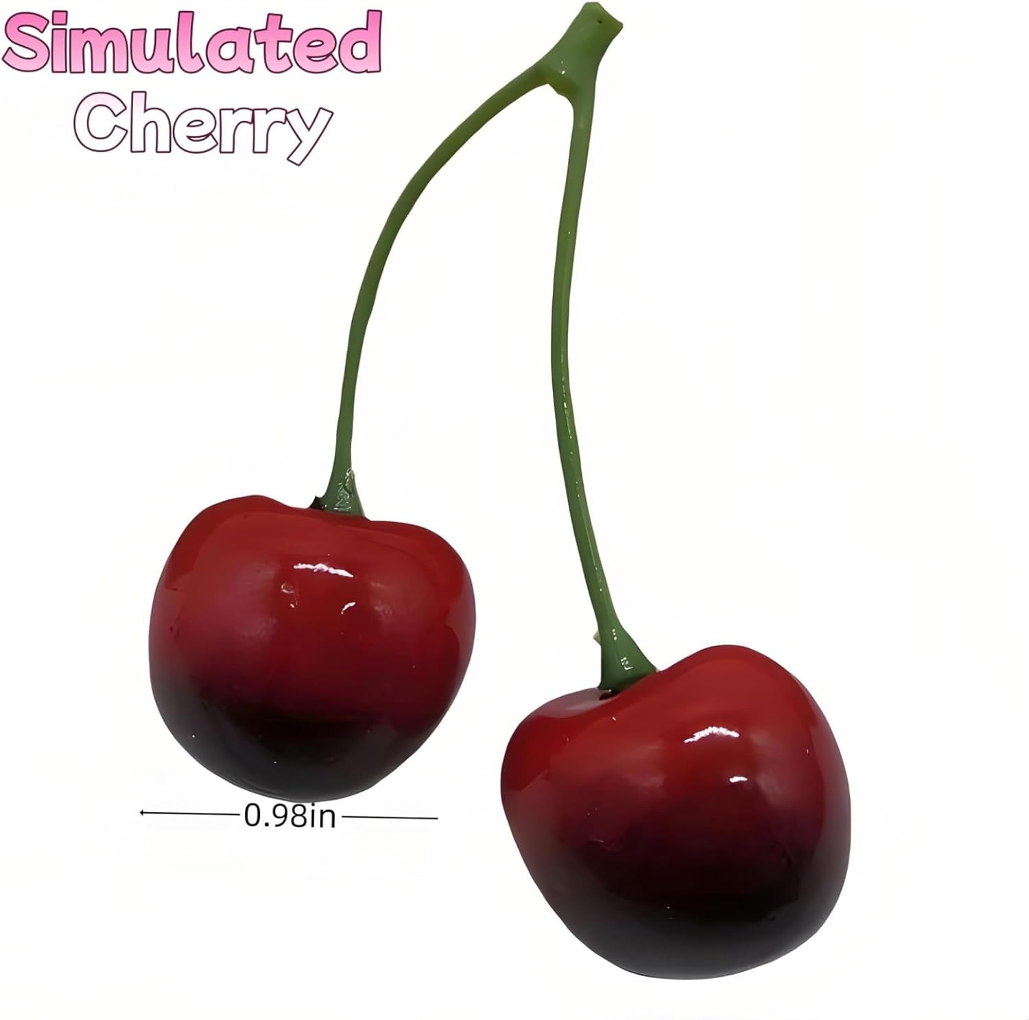 Plastic Fruits for Decoration 20pcs Artificial Cherries, Fake Fruit Decorations, Lifelike Red Lifelike Simulation Fruits