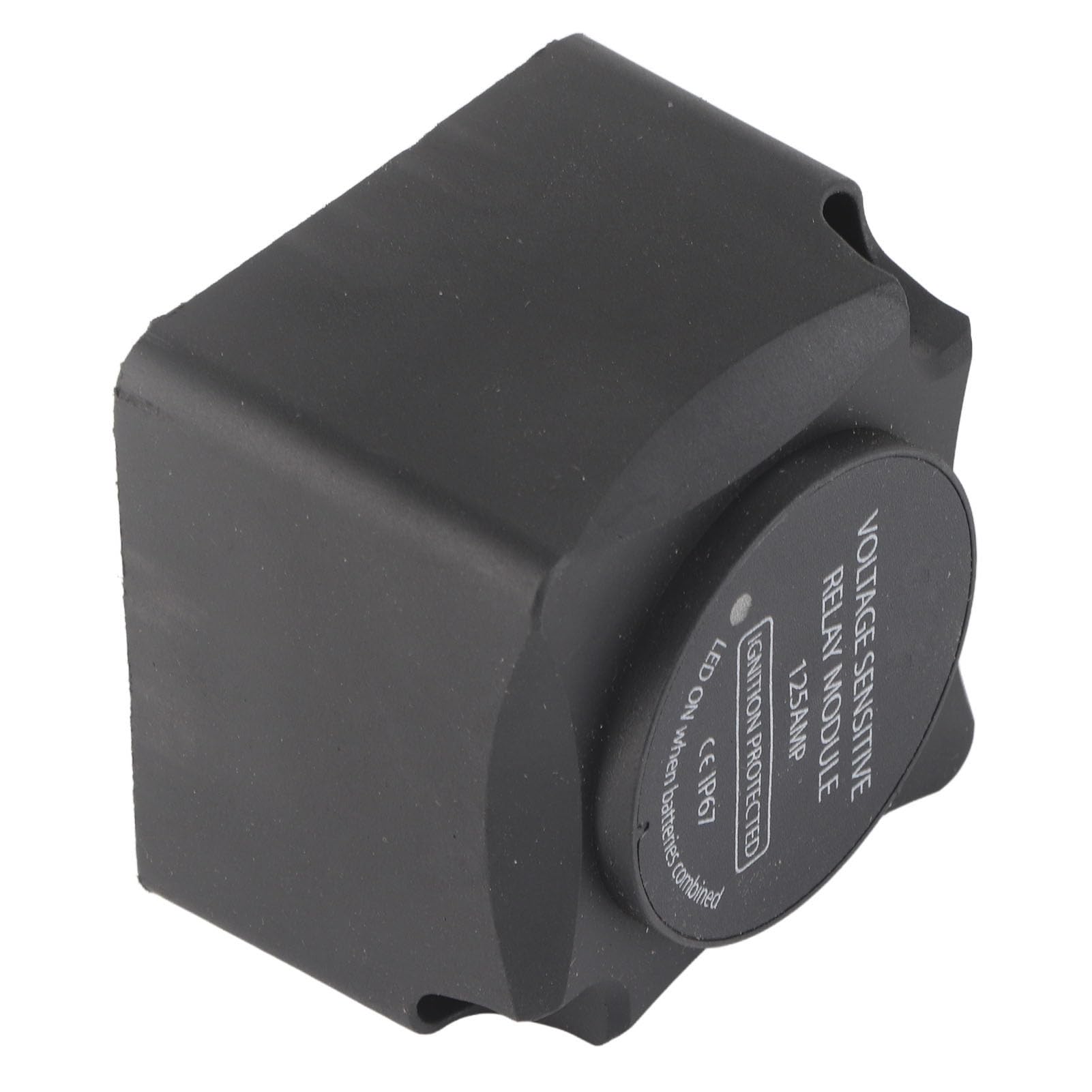 Relé sensible al voltaje Relé de carga con aislador de batería dual para batería de arranque Nylon negro 125A