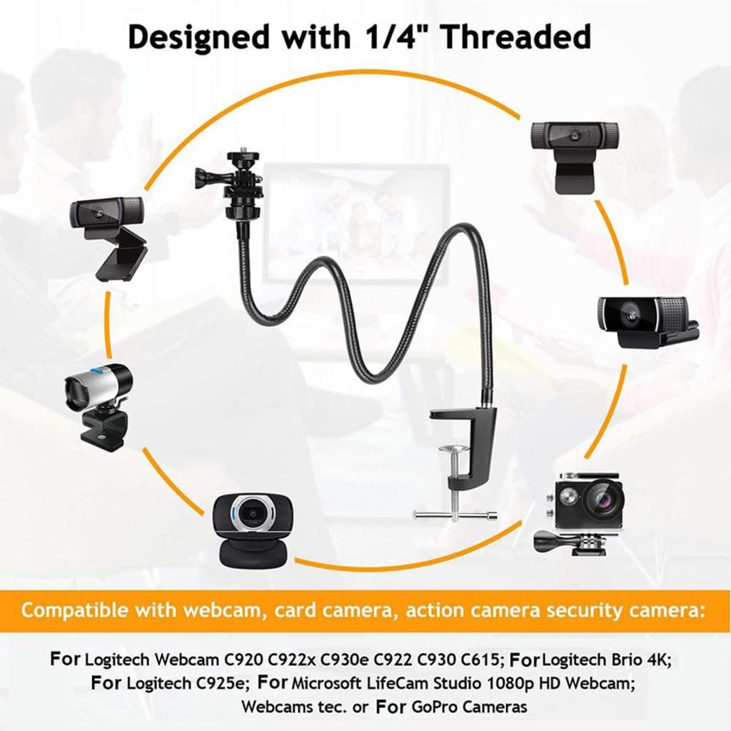 Support de webcam col de cygne flexible pour C925e C922x C922 C930e C930