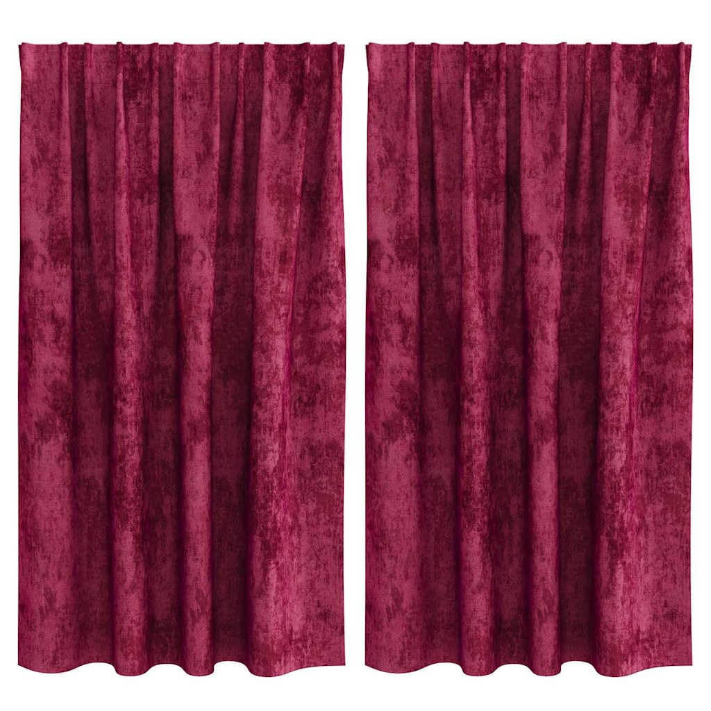 Rideaux en velours bordeaux 140x140 cm occultants pour salon et chambre