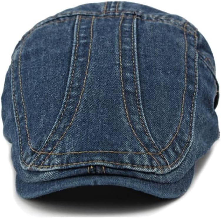 Denim Newsboy Hats Flat Cap for Men Women Adjustable Ivy Gatsby Cabbie Driving Hat - Image 2