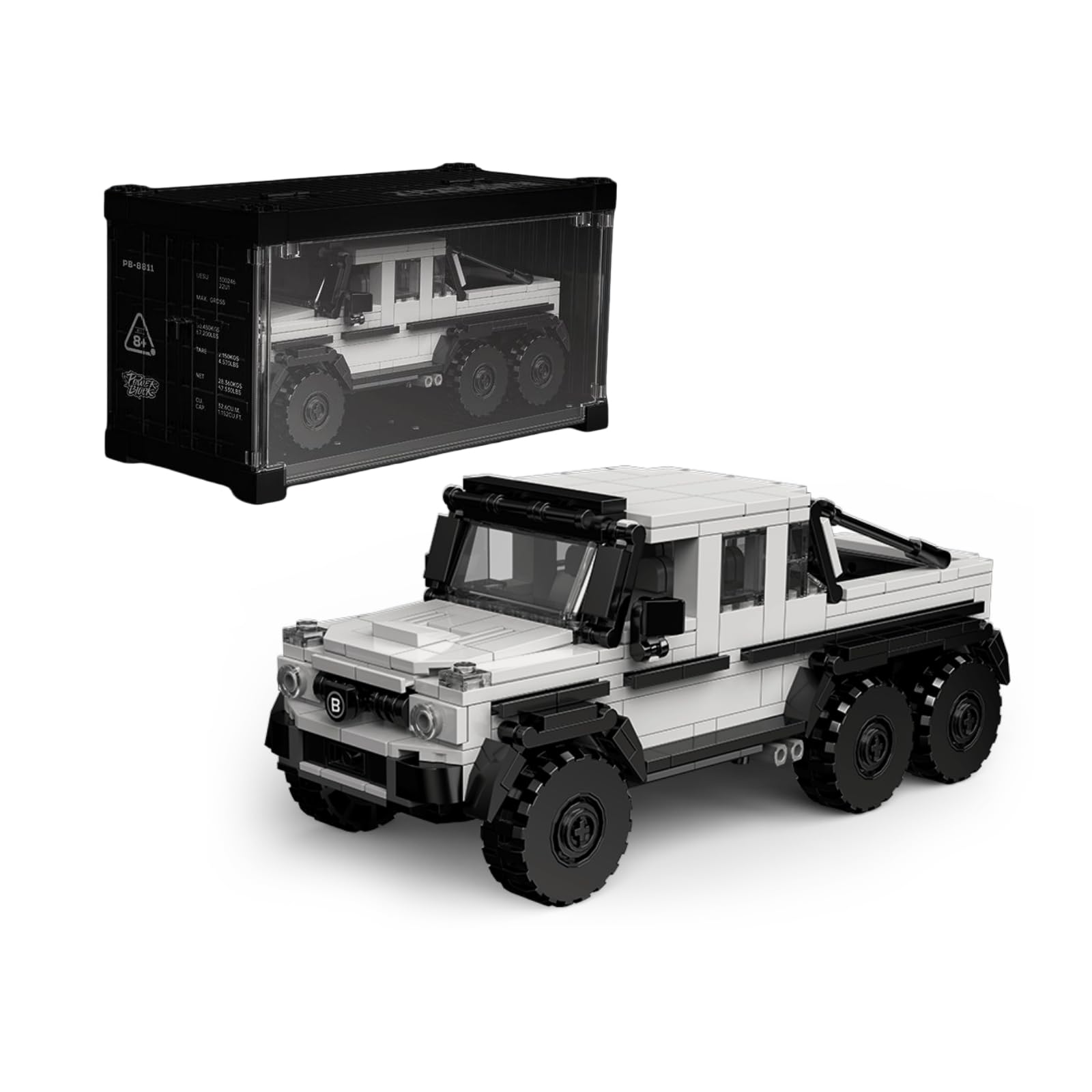 JVAVNE Off Road Car Building Blocks Set, 581 PCS G63 Sports Car Building Model Kit with Display Case
