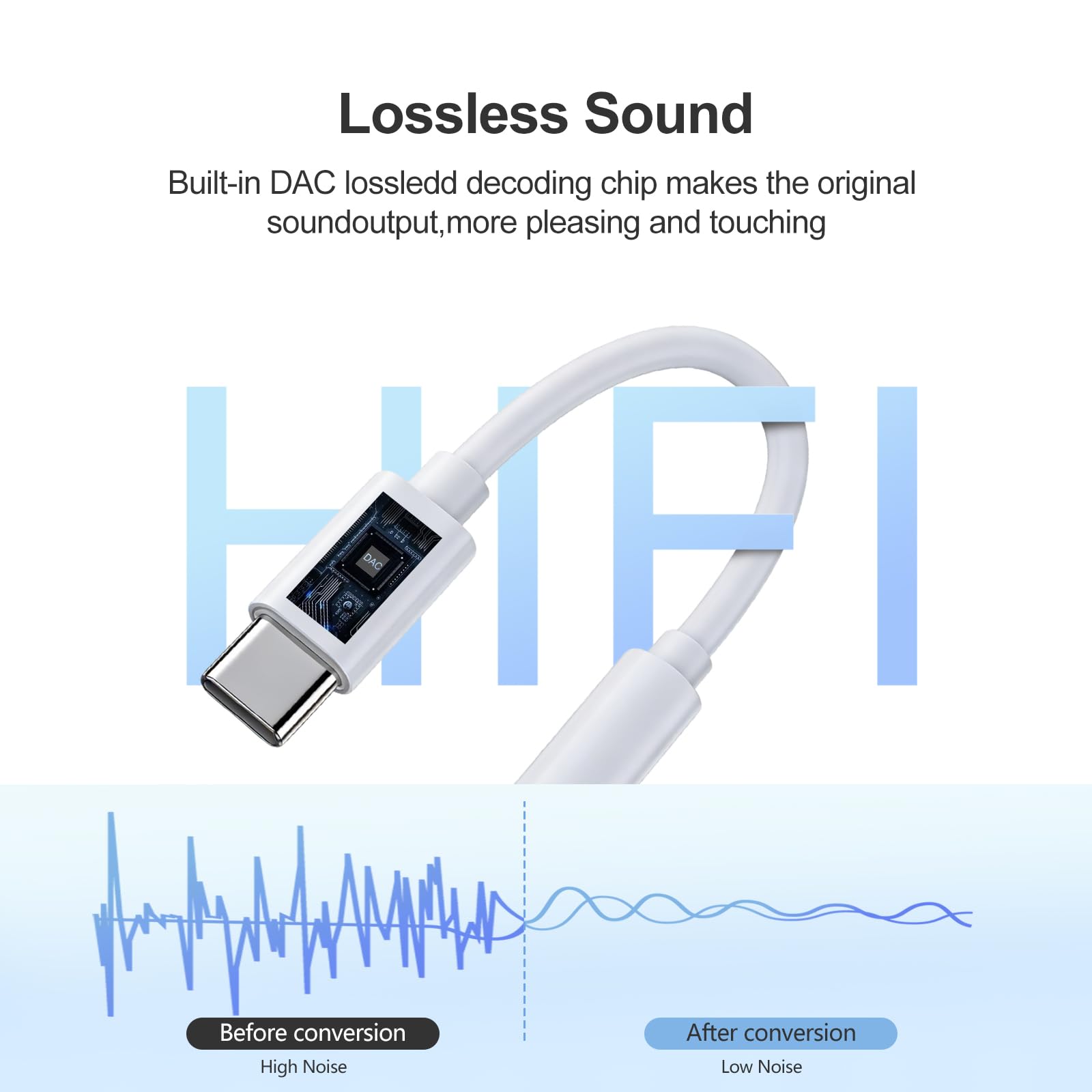 USB C to 3.5mm Jack, 2 Packs Type C to 3.5mm Headphone Aux Digital Audio Earphone Adaptor Compatible with iPhone 16/15 Pro/Pro Max,Samsung Galaxy S24/S23/S22/S21Ultra,and More Type C Devices — view 4