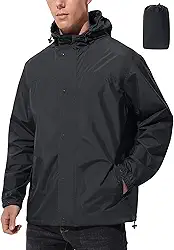 Jaqueta de chuva masculina leve, impermeável, corta-vento, embalável, com capuz para golfe, corrida, caminhada, viagem