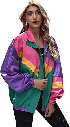 Lizzie Mcguire SweatyRocks Women's Color Block Zip-Up