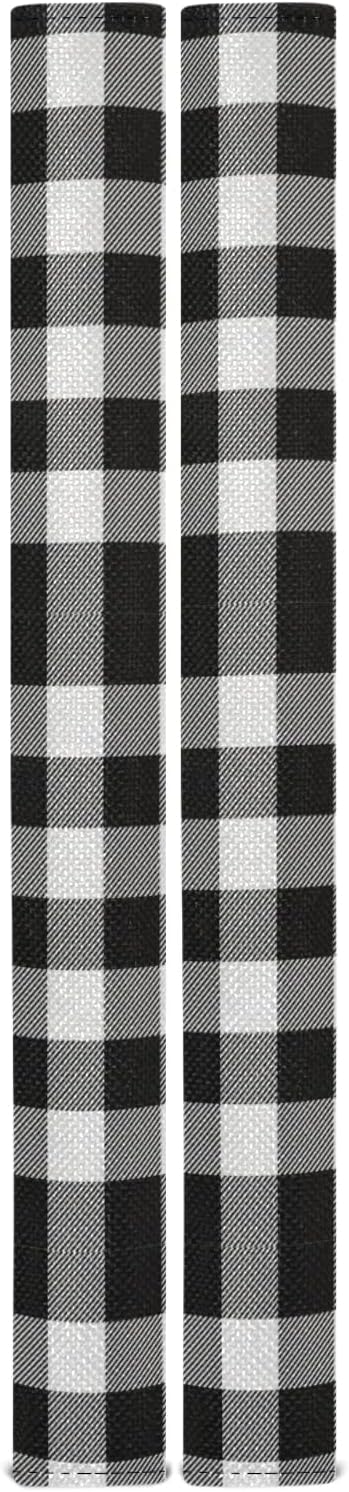 Black White Buffalo Check Refrigerator Door Handle Covers Farmhouse Tartan Kitchen Appliances Gloves For Microwave Dishwasher Fridge Door Cloth Protector 2pcs