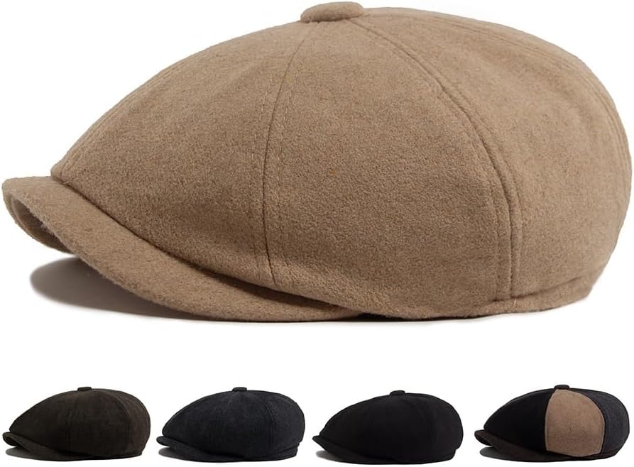 Octagonal Cap Men's Newsboy Caps Polyester British Vintage Beret Casual Artist's Hat