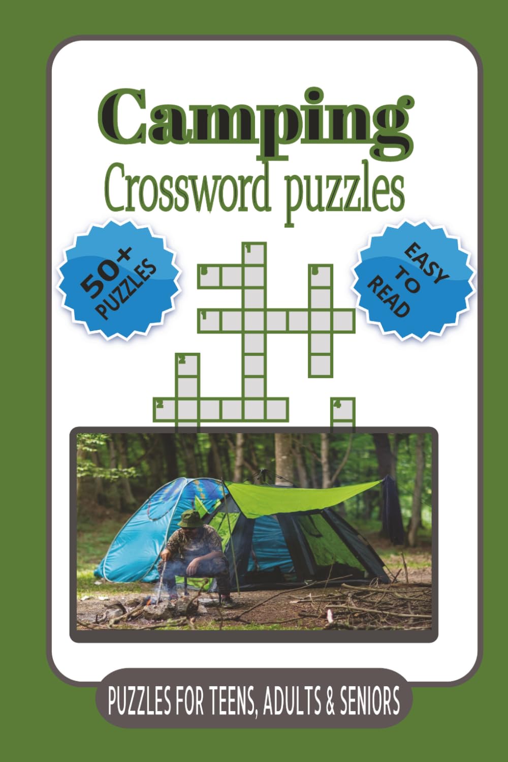 Camping Crossword Puzzles: Crossword Puzzle with Easy to Read Print about Camping, Wildlife, Nature, and more | 6x9 inches, 120 pages | 50+ Puzzles.