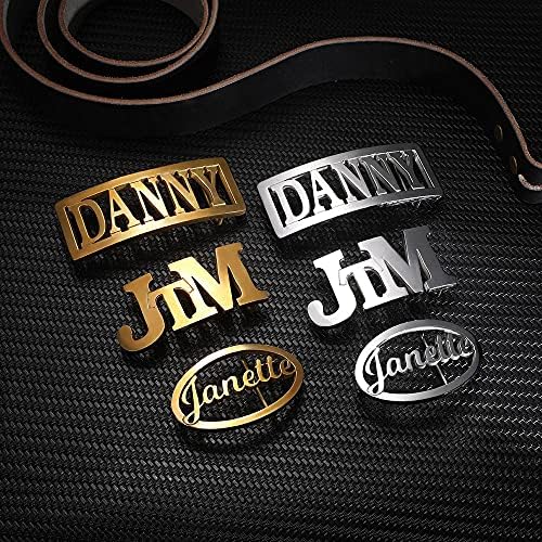 NICEDREAM Custom Name Belt Buckle for Men with Leather Belt Optional