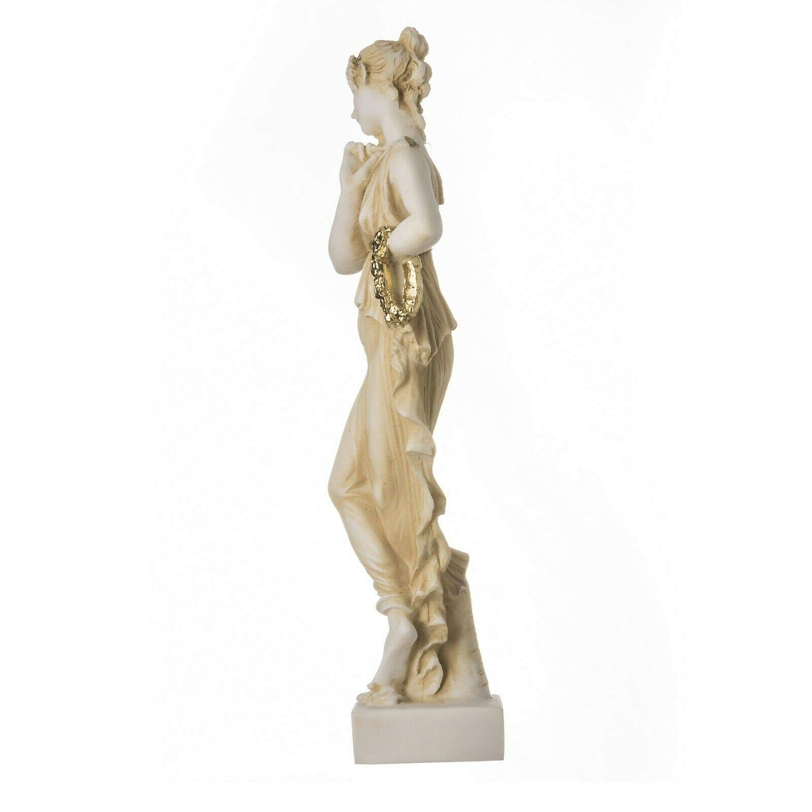 BeautifulGreekStatues Statua di Persefone Dea degli Inferi Primavera Fiore Oro 24,9 cm