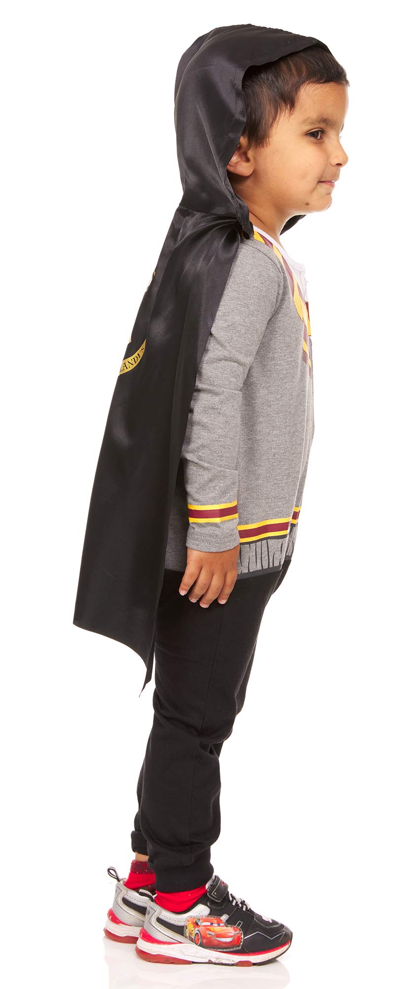 Harry Potter Infant Baby Boy Costume Romper Bodysuit and Hooded Cape Baby Cosplay Set(Grey/Yellow/Red, 3-6 Months)