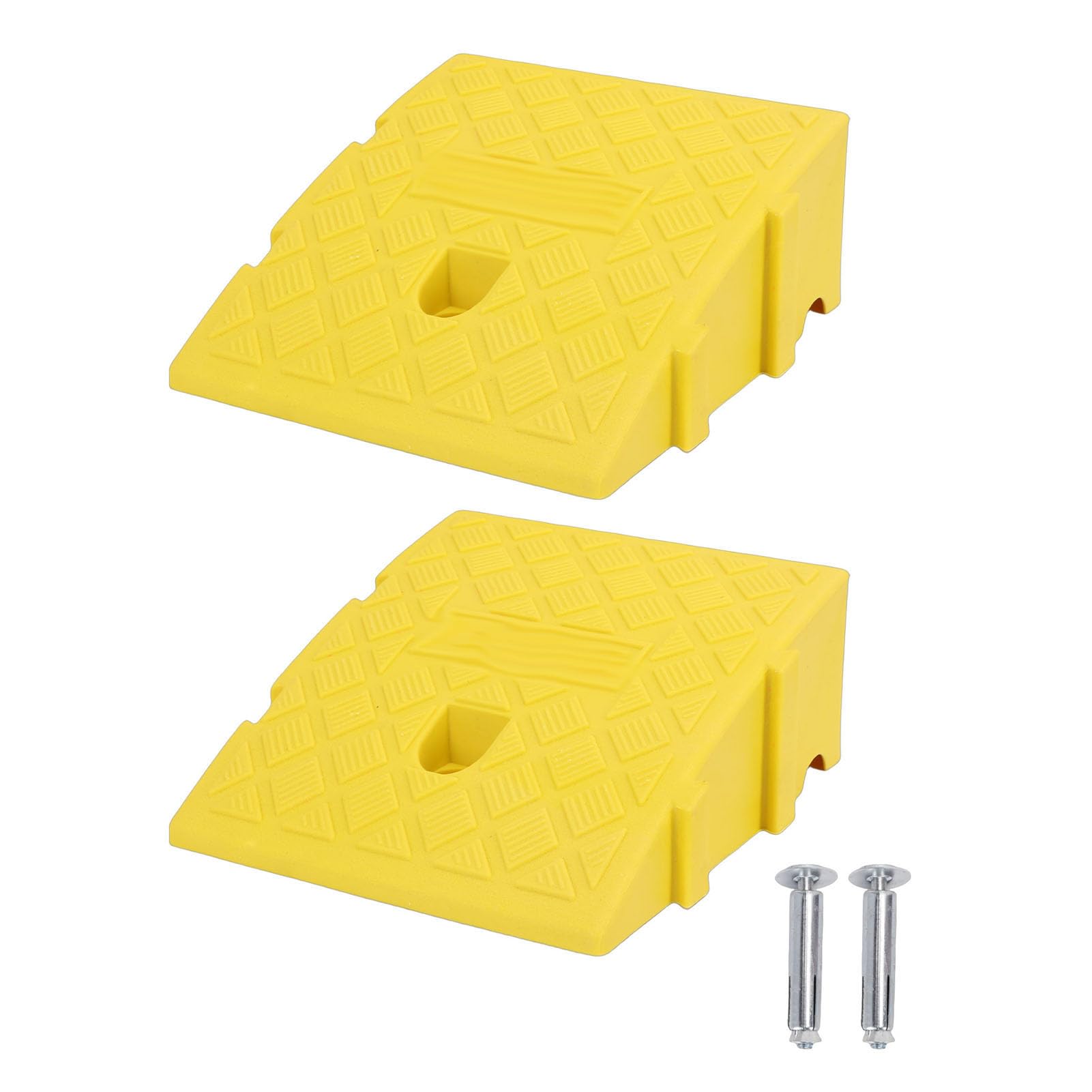 Domary Curb Threshold Ramp 2PCS Heavy Duty 13cm High for SUVs Motorcycles