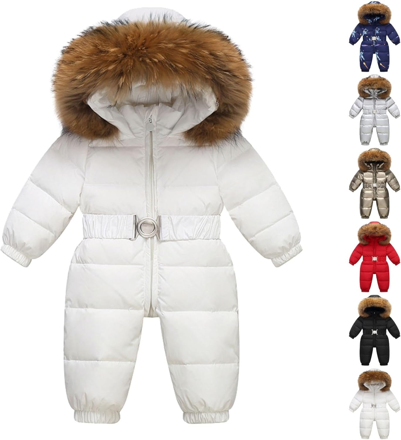 Newborn Hooded Jumpsuit Cute Baby Boys Girls Winter Warm Coat Toddler Siamese Thick Snowsuit