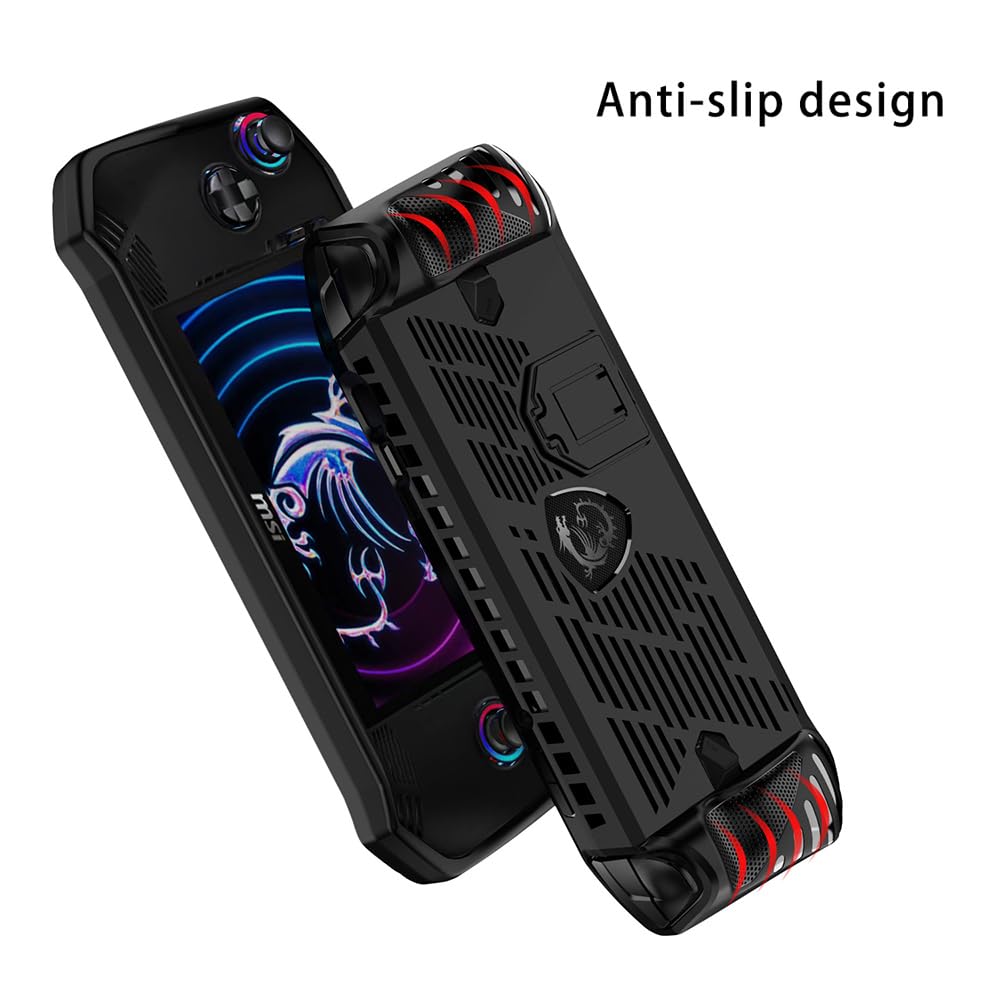 Etui na MSI Claw, Ultracienkie Miękkie TPU Etui z Podpórką, Shockproof Ochronne Etui Kickstand Case dla MSI Claw-Czarny