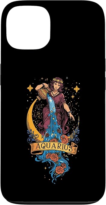 Aquarius Zodiac Sign Water Bearer Astrology Birthdate Case for iPhone 13