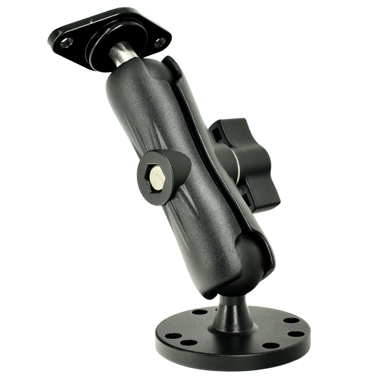 VAUBORTTI Soporte de aluminio con base de bola de diamante y placa redonda estándar de la industria, patrón de agujero AMPS de 1 pulgada, soporte de bola compatible con RAM tamaño B