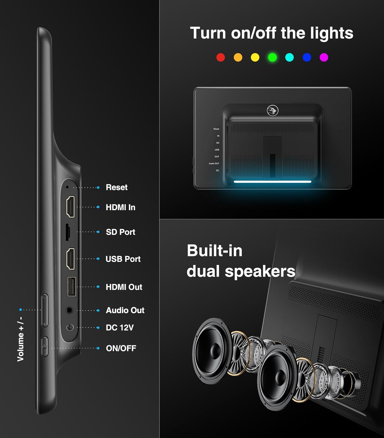 16 inch Android 13 Car Headrest Monitor Screen Car TV Entertainment System for Cars Backseat,Support Phone Wireless Mirroring Sync Screen WiFi HDMI Bluetooth USB SD Video Player (4G+64G (1*pc))