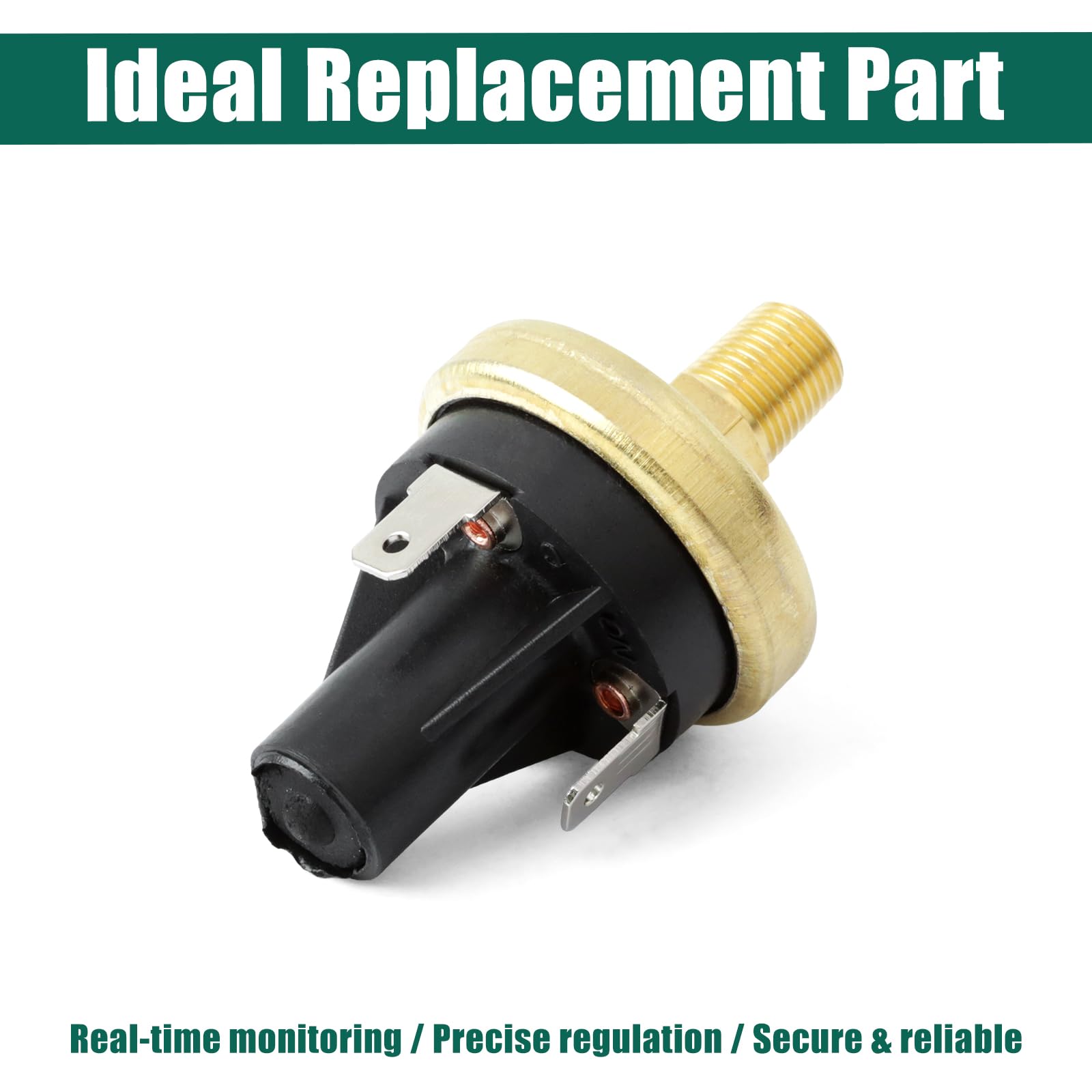 YUXIVCNE Pressostat réglable de rechange 20 psi ± 3 psi pour applications sous vide d'eau, d'huile, paramètres industriels, contrôle de pression étendu, gamme 12-28 psi, 1/8 NPT et taille 1/4