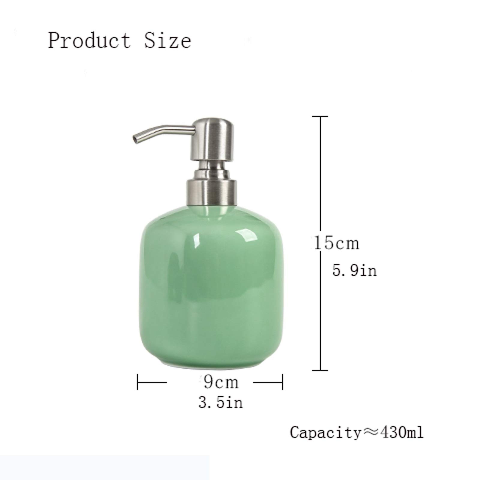 Seifenspender Lotion Flasche Dispensing Hotel Haushaltseifenspender Keramik Presse Shampoo Duschgel leerer Flasche nachfüllbarer Seifendosierer (Color : B)