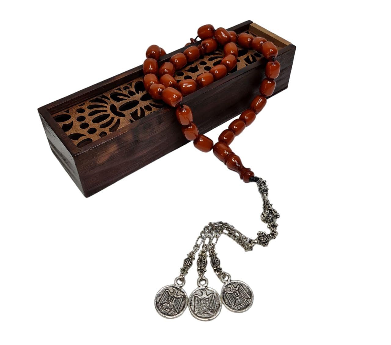 NurgoldshopHandmade Tasbih from German MISK Islamic Prayer Beads 33 Beads 67g. (14.6 * 10.9 mm)