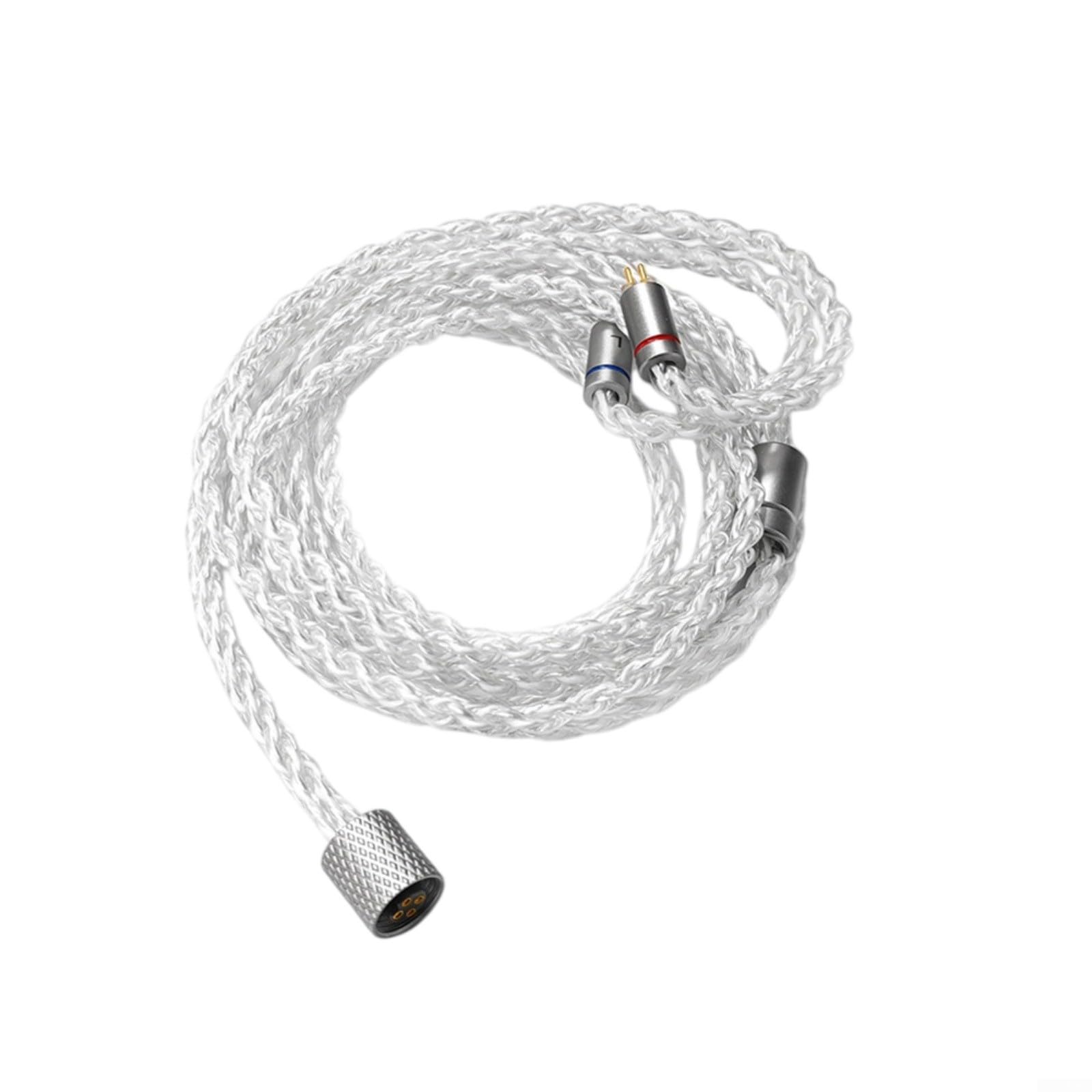 Cable de auriculares 3 en 1 con conectores tipo 4,4 mm y 3,5 mm, cable de cobre chapado en plata, 1,2 m para auriculares de repuesto (2 en 1)