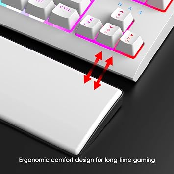 Chroma RGB Mechanical Gaming Keyboard 18 Kinds LED Backlit Blue Axis Compact Keyboard Wired Type C 87 Keys Anti-Ghosting for PC Gamers White